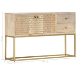 Sideboard Gold 120X30X75 Cm Solid Mango Wood