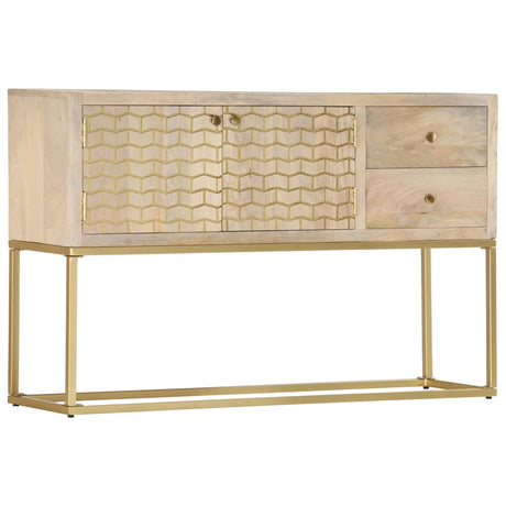 Sideboard Gold 120X30X75 Cm Solid Mango Wood