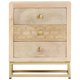Bedside Cabinet Gold 40X30X50 Cm Solid Mango Wood