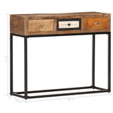 Console Table Gold 90x30x75 cm Solid Reclaimed Wood