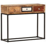 Console Table Gold 90x30x75 cm Solid Reclaimed Wood