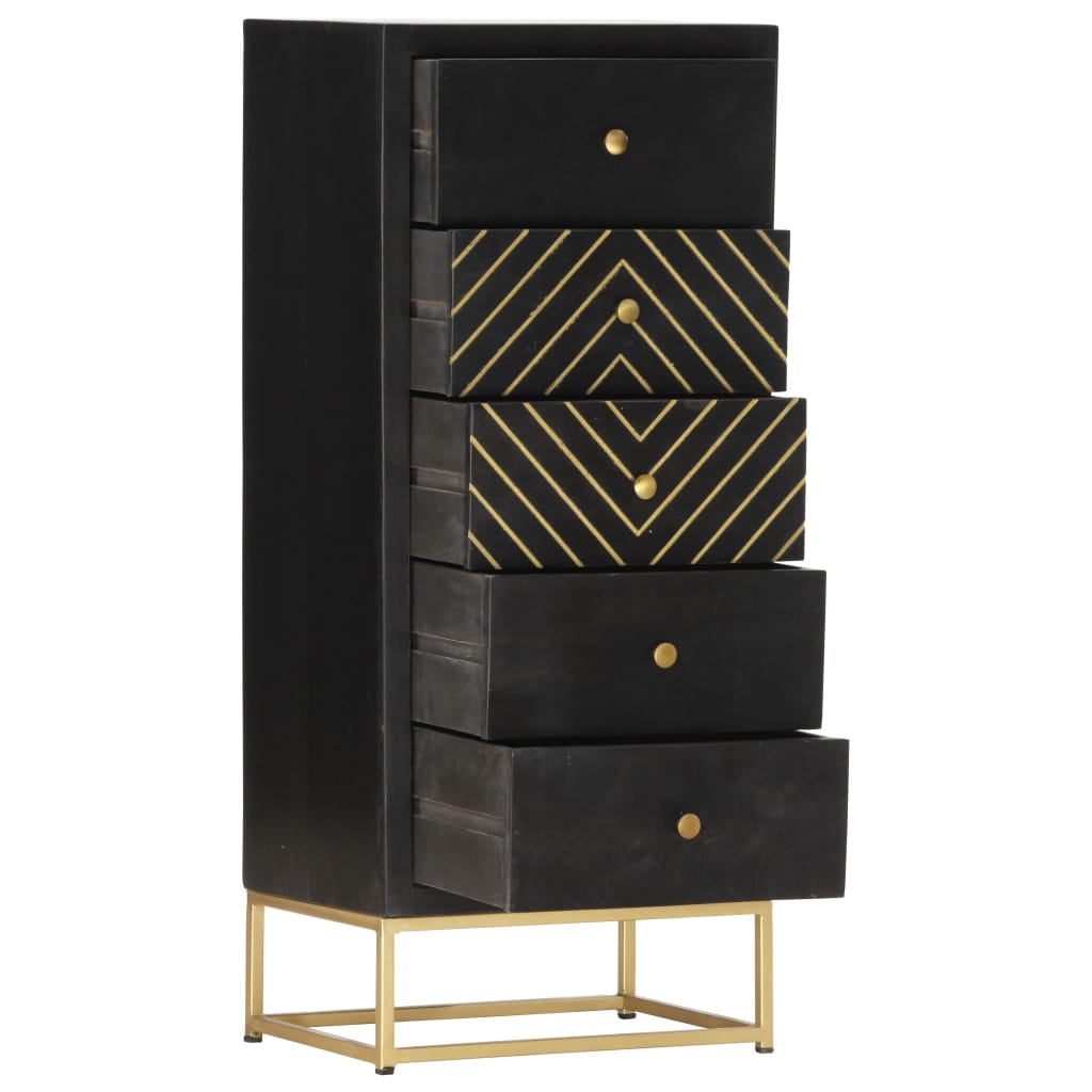 Drawer Cabinet 45X30X105 Cm Solid Mango Wood