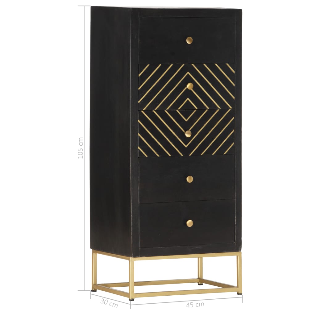 Drawer Cabinet 45X30X105 Cm Solid Mango Wood