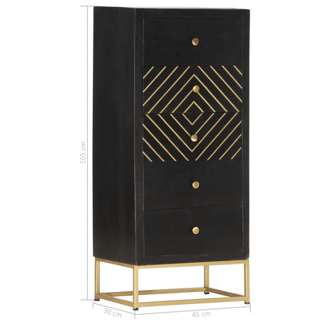 Drawer Cabinet 45X30X105 Cm Solid Mango Wood