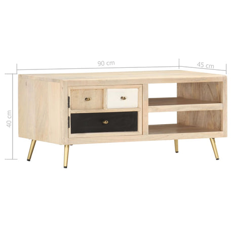 Coffee Table 90X45X40 Cm Solid Mango Wood