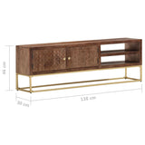 Tv Cabinet 138X30X46 Cm Solid Mango Wood