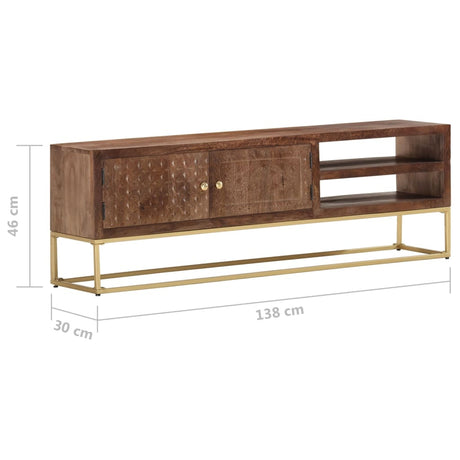 Tv Cabinet 138X30X46 Cm Solid Mango Wood