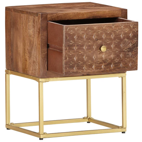 Bedside Cabinet 40X30X50 Cm Solid Mango Wood
