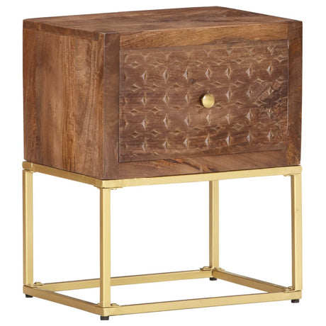 Bedside Cabinet 40X30X50 Cm Solid Mango Wood