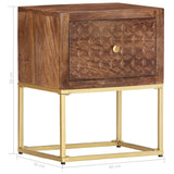 Bedside Cabinet 40X30X50 Cm Solid Mango Wood
