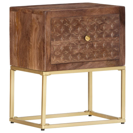 Bedside Cabinet 40X30X50 Cm Solid Mango Wood