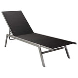 Sun Lounger Steel And Textilene Black