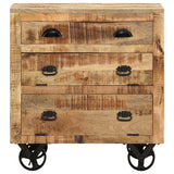 Side Cabinet With Wheel Solid Mango Wood