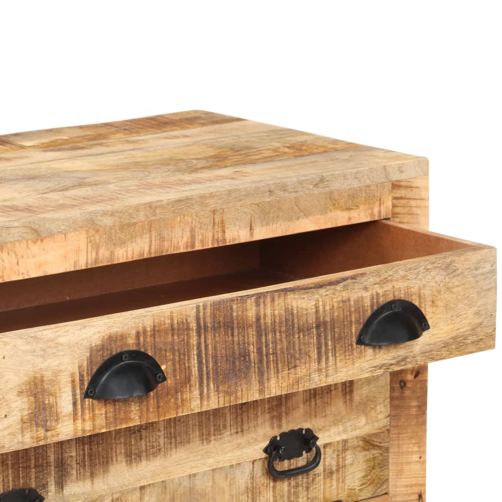Side Cabinet With Wheel Solid Mango Wood