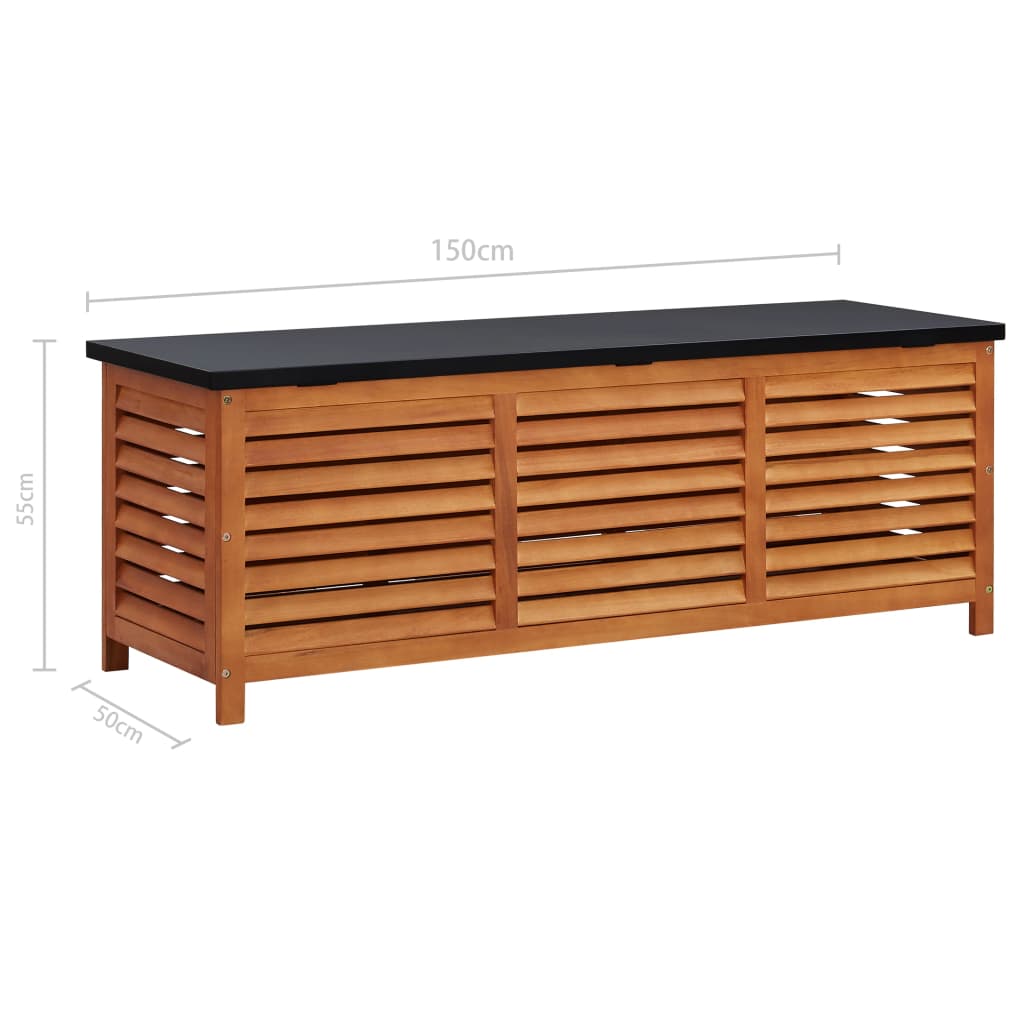 Garden Storage Box Solid Eucalyptus Wood