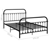Bed Frame without Mattress with Headboard Black 160x200 cm Metal