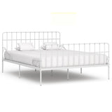 Bed Frame Without Mattress With Slatted Base Metal