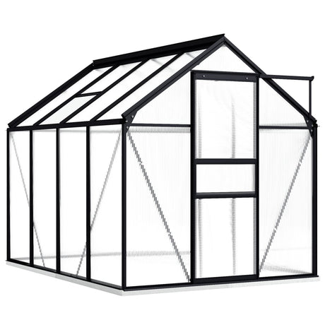 Greenhouse With Base Frame Anthracite Aluminium 5.89 M²