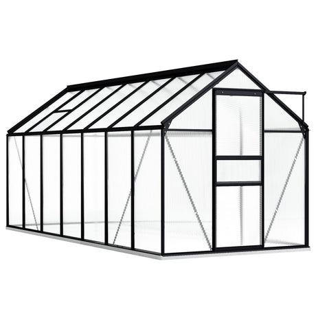 Greenhouse With Base Frame Anthracite Aluminium 5.89 M²