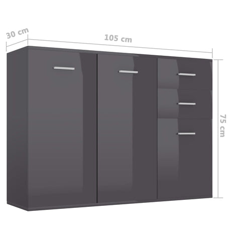 Sideboard 105X30X75 Cm Engineered Wood