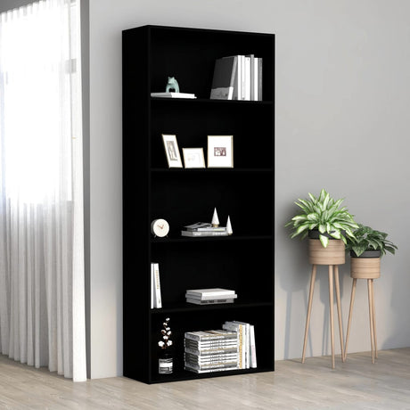 5-Tier Book Cabinet 80X30X Engineered Wood