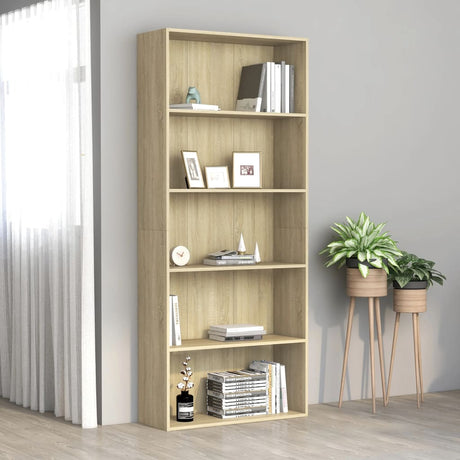 5-Tier Book Cabinet 80X30X Engineered Wood
