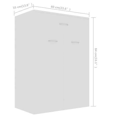 Shoe Cabinet 60X35X84 Cm Engineered Wood