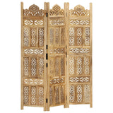 Hand Carved 5-Panel Room Divider Brown 200X165 Cm Solid Mango Wood