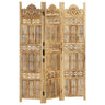 Hand Carved 5-Panel Room Divider Brown 200X165 Cm Solid Mango Wood