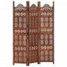 Hand Carved 5-Panel Room Divider Brown 200X165 Cm Solid Mango Wood