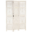 Hand Carved 3-Panel Room Divider 120X165 Cm Solid Mango Wood