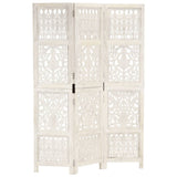 Hand Carved 3-Panel Room Divider 120X165 Cm Solid Mango Wood