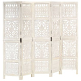 Hand Carved 3-Panel Room Divider 120X165 Cm Solid Mango Wood
