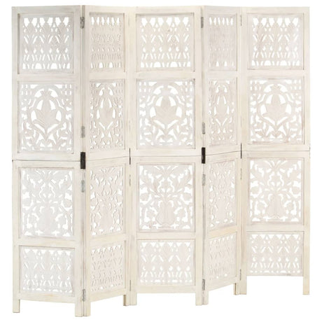 Hand Carved 3-Panel Room Divider 120X165 Cm Solid Mango Wood