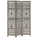 Hand Carved 3-Panel Room Divider 120X165 Cm Solid Mango Wood
