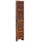 Hand Carved 3-Panel Room Divider 120X165 Cm Solid Mango Wood