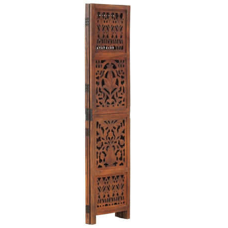 Hand Carved 3-Panel Room Divider 120X165 Cm Solid Mango Wood
