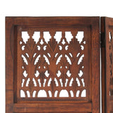 Hand Carved 3-Panel Room Divider 120X165 Cm Solid Mango Wood