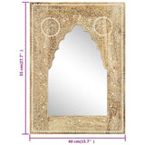 Hand Painted Mirror 40X55 Cm Solid Mango Wood