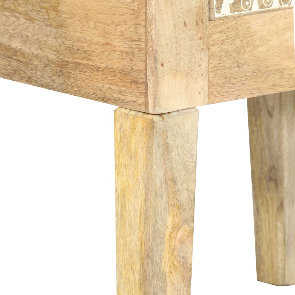 Hand Painted Bedside Cabinet 40X30X60 Cm Solid Mango Wood