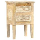 Hand Painted Bedside Cabinet 40X30X60 Cm Solid Mango Wood