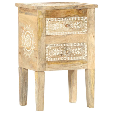 Hand Painted Bedside Cabinet 40X30X60 Cm Solid Mango Wood