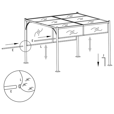 Garden Pergola With Retractable Roof 3X3 M