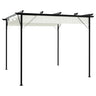 Pergola With Retractable Roof White 3X3 M Steel
