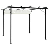 Pergola With Retractable Roof White 3X3 M Steel