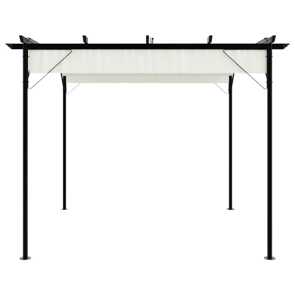 Pergola With Retractable Roof White 3X3 M Steel