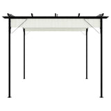 Pergola With Retractable Roof White 3X3 M Steel