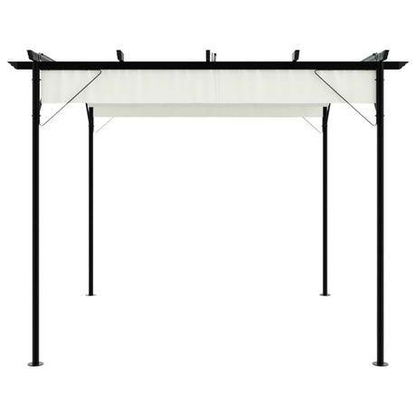 Pergola With Retractable Roof White 3X3 M Steel