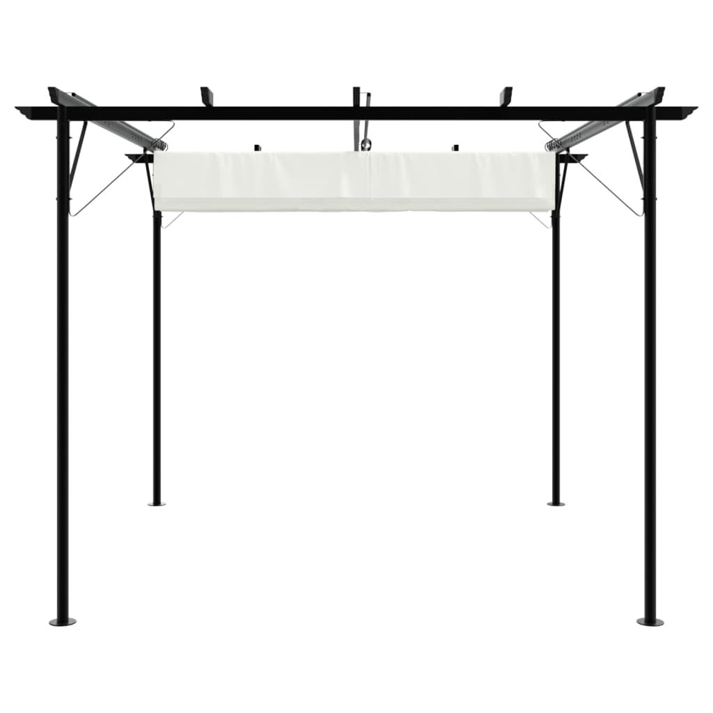 Pergola With Retractable Roof White 3X3 M Steel