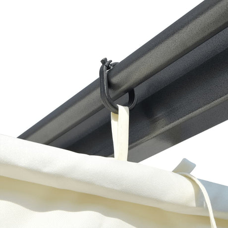 Pergola With Retractable Roof White 3X3 M Steel